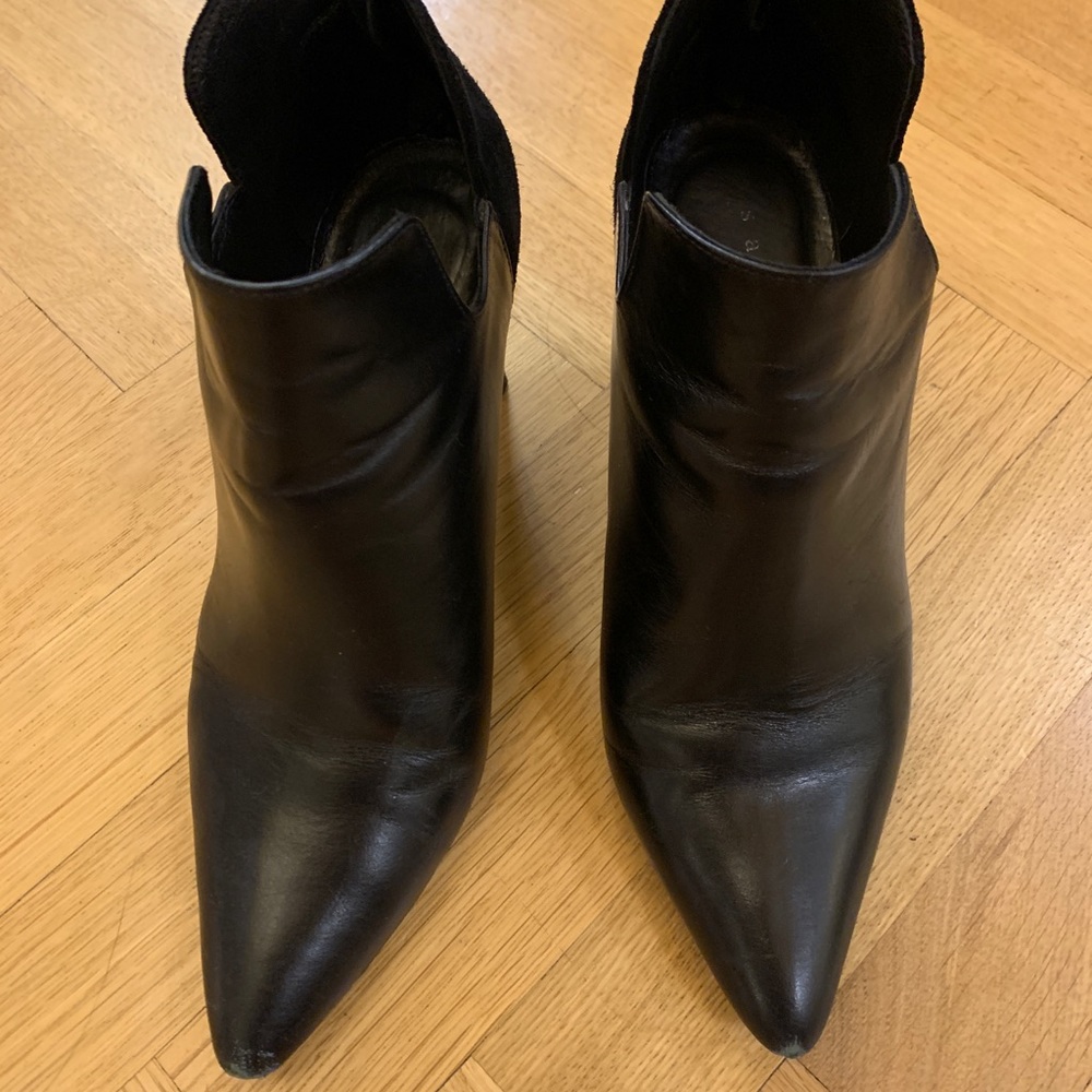 Sandro leather pointy booties